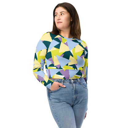 Recycled long-sleeve crop top