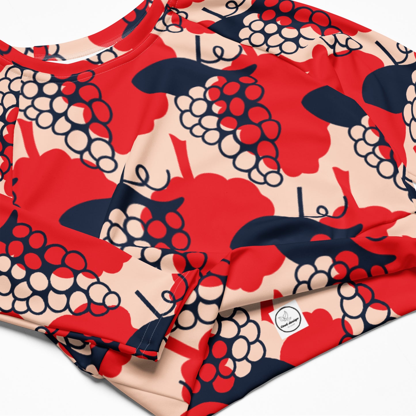 Recycled long-sleeve crop top
