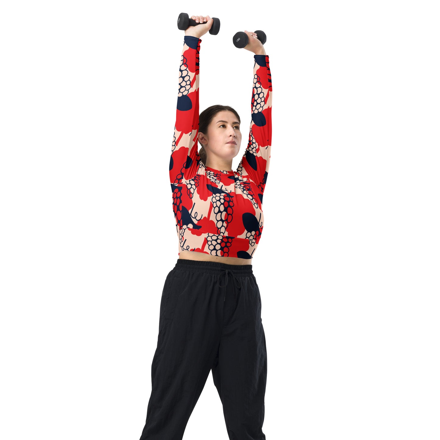 Recycled long-sleeve crop top