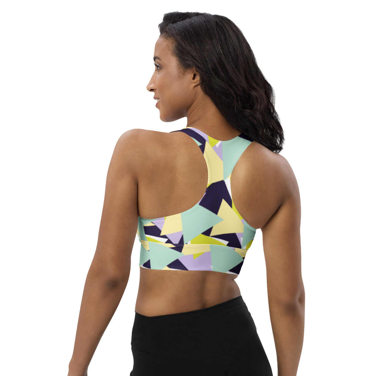 All-Over Print Recycled Longline Sports Bra