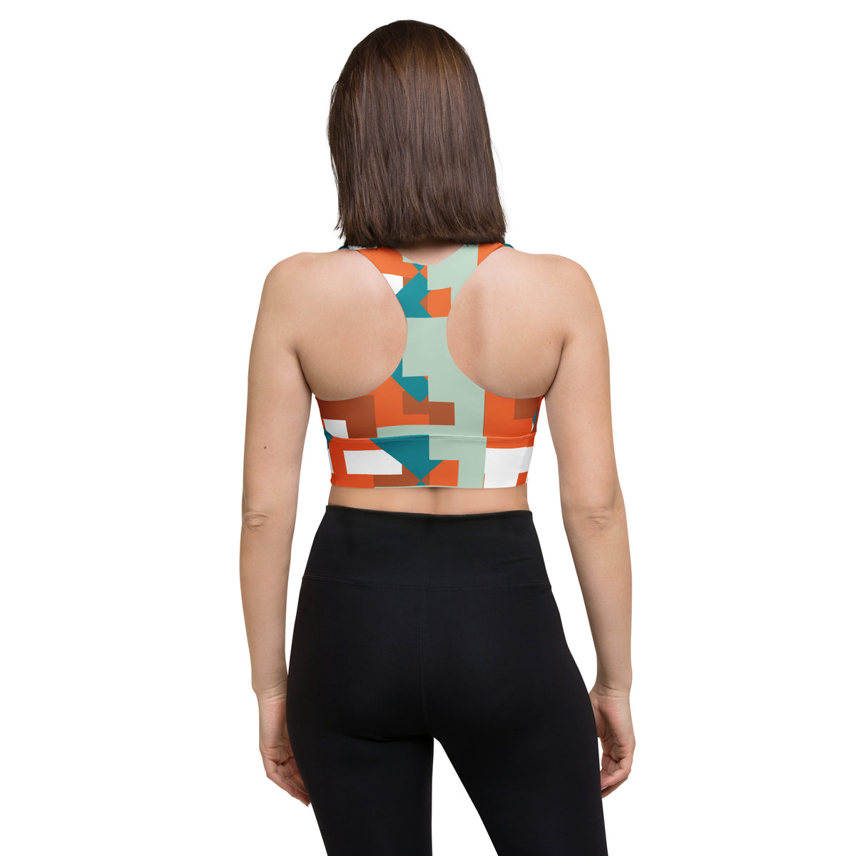 All-Over Print Recycled Longline Sports Bra