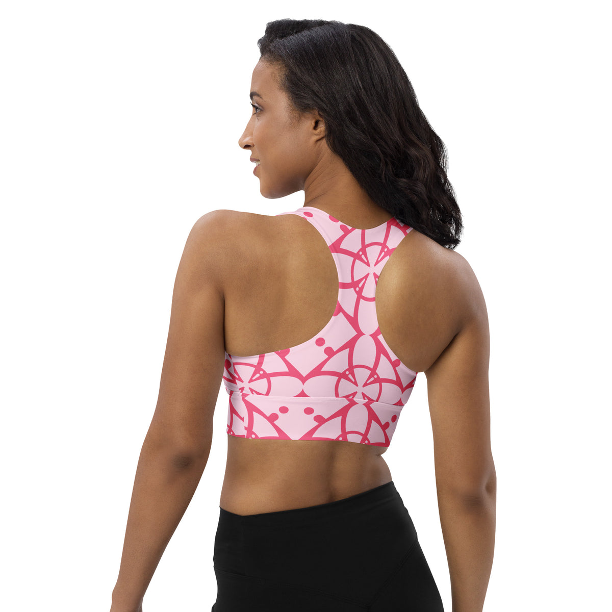 All-Over Print Recycled Longline Sports Bra