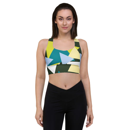 All-Over Print Recycled Longline Sports Bra