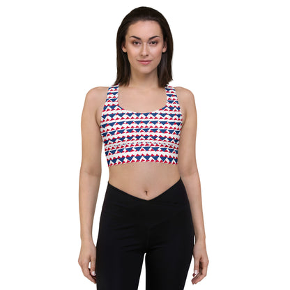 All-Over Print Recycled Longline Sports Bra