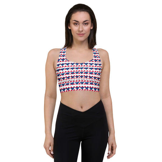 All-Over Print Recycled Longline Sports Bra