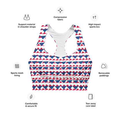 All-Over Print Recycled Longline Sports Bra