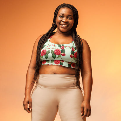 All-Over Print Recycled Longline Sports Bra