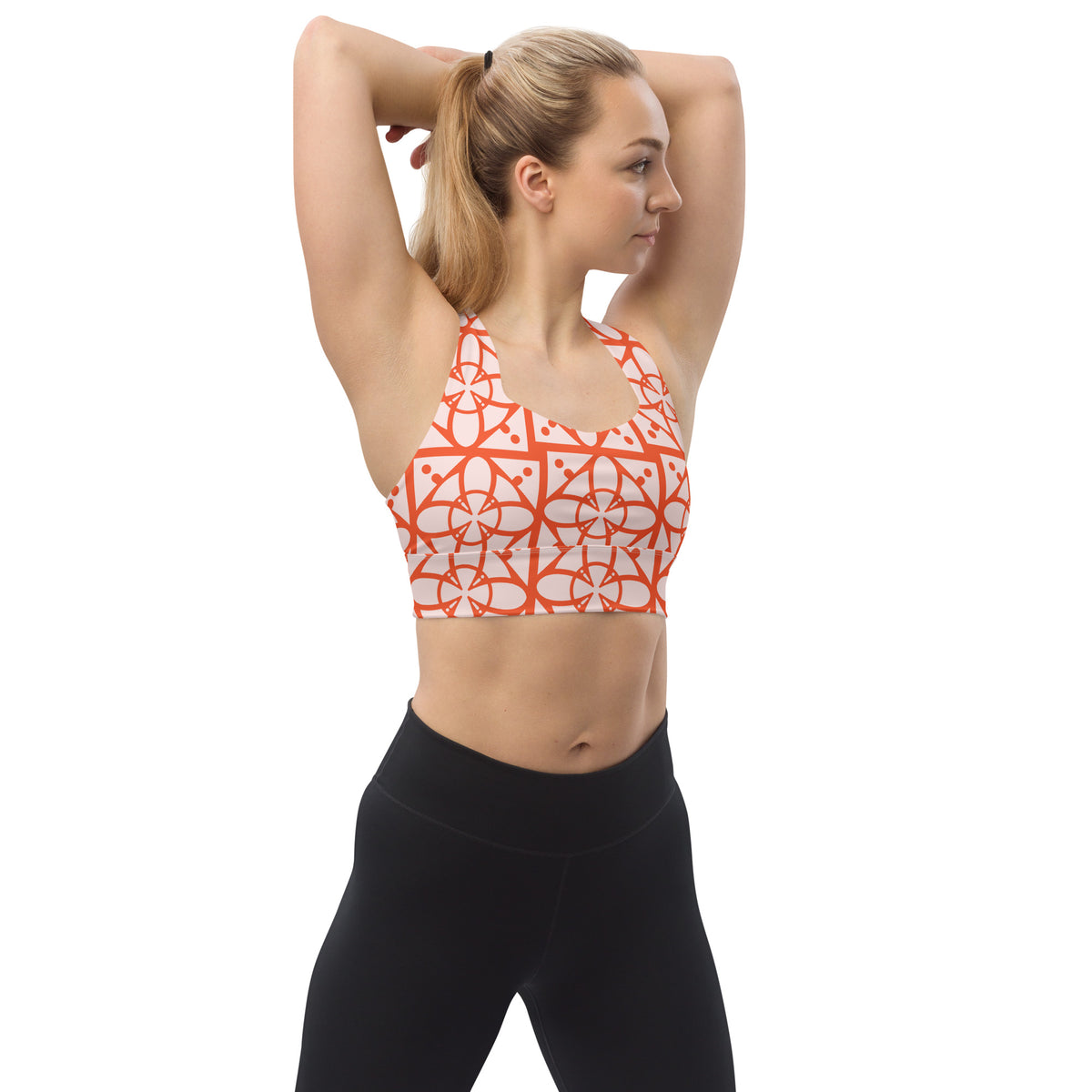 All-Over Print Recycled Longline Sports Bra