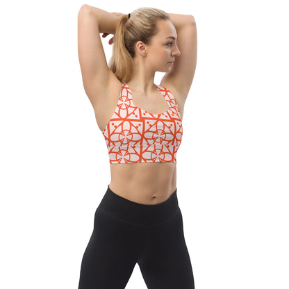 All-Over Print Recycled Longline Sports Bra
