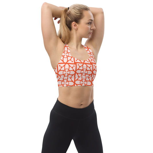 All-Over Print Recycled Longline Sports Bra