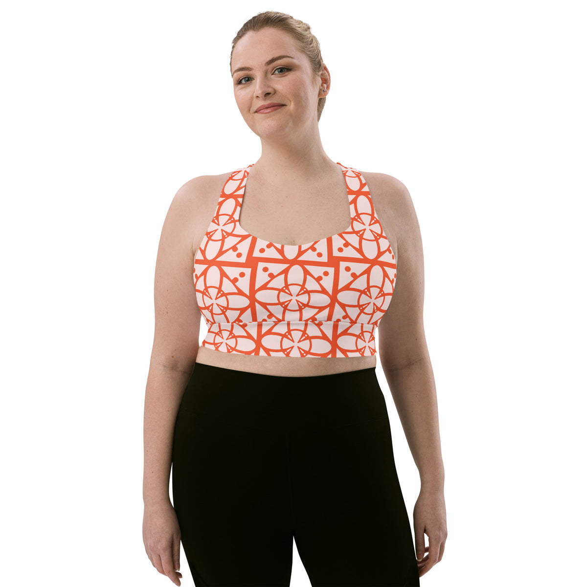 All-Over Print Recycled Longline Sports Bra