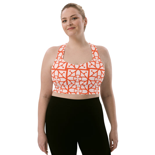 All-Over Print Recycled Longline Sports Bra