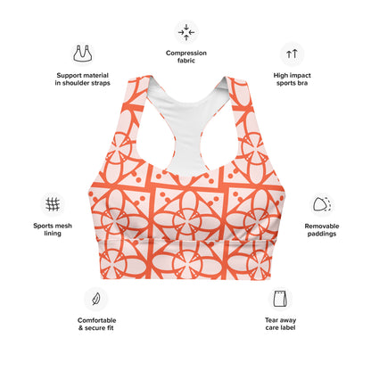 All-Over Print Recycled Longline Sports Bra