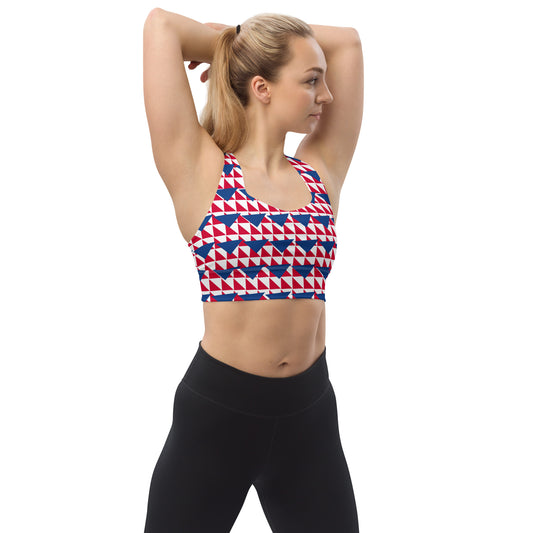 All-Over Print Recycled Longline Sports Bra