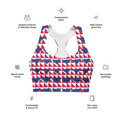 All-Over Print Recycled Longline Sports Bra