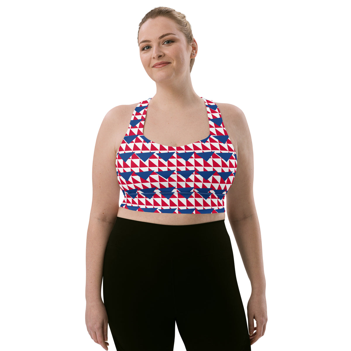 All-Over Print Recycled Longline Sports Bra