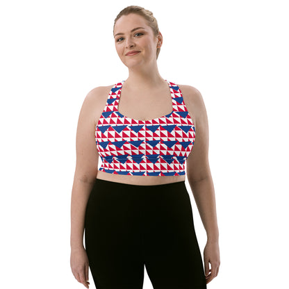 All-Over Print Recycled Longline Sports Bra
