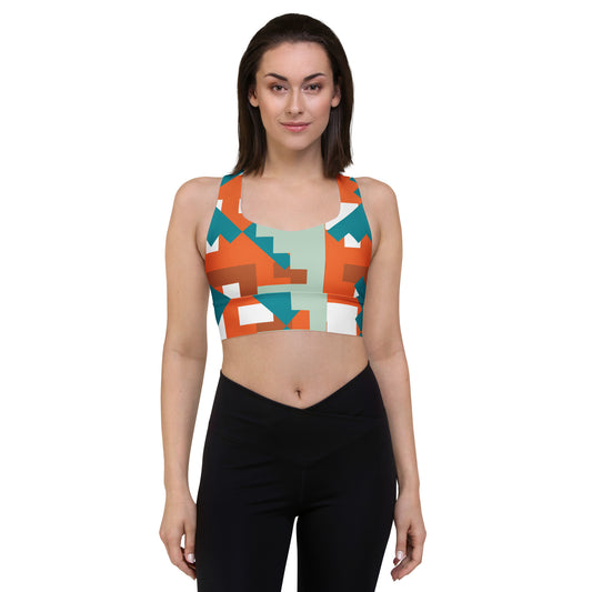 All-Over Print Recycled Longline Sports Bra
