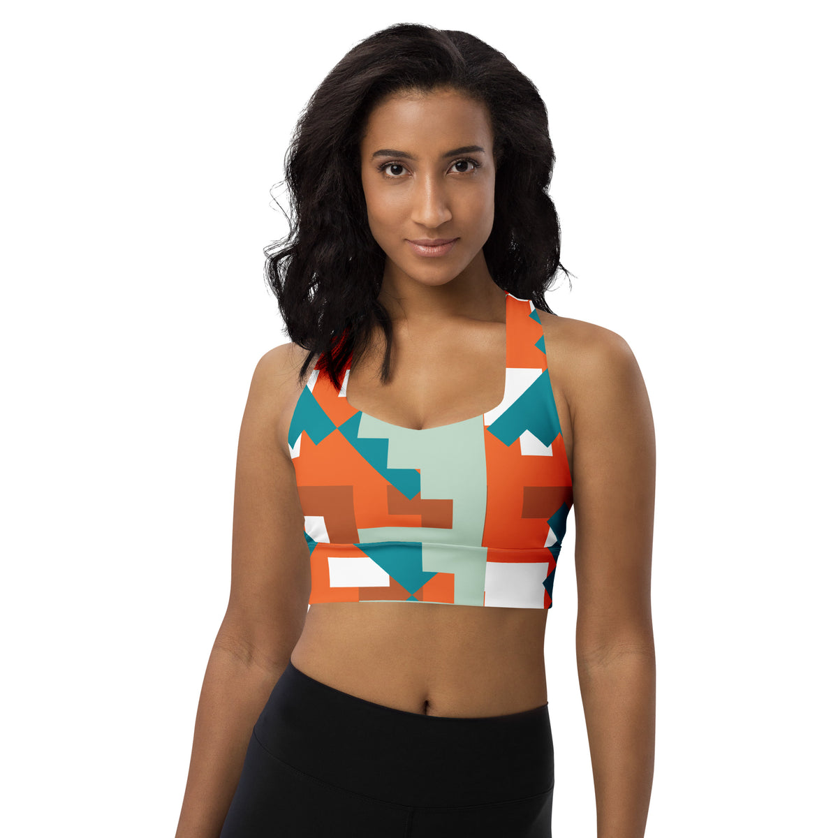 All-Over Print Recycled Longline Sports Bra