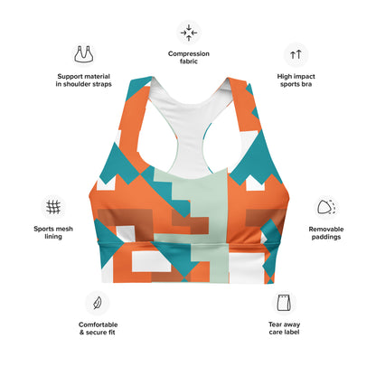 All-Over Print Recycled Longline Sports Bra