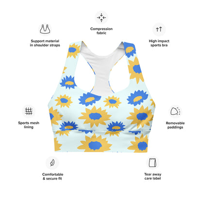 All-Over Print Recycled Longline Sports Bra