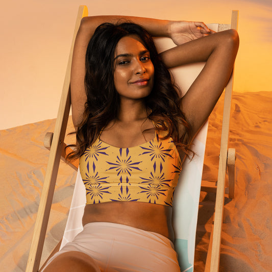 All-Over Print Recycled Longline Sports Bra