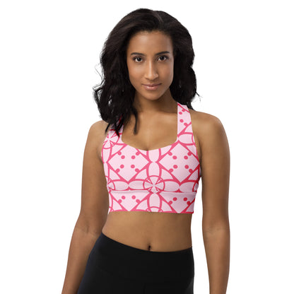 All-Over Print Recycled Longline Sports Bra