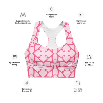 All-Over Print Recycled Longline Sports Bra