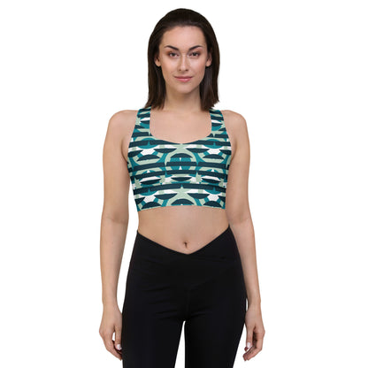 All-Over Print Recycled Longline Sports Bra
