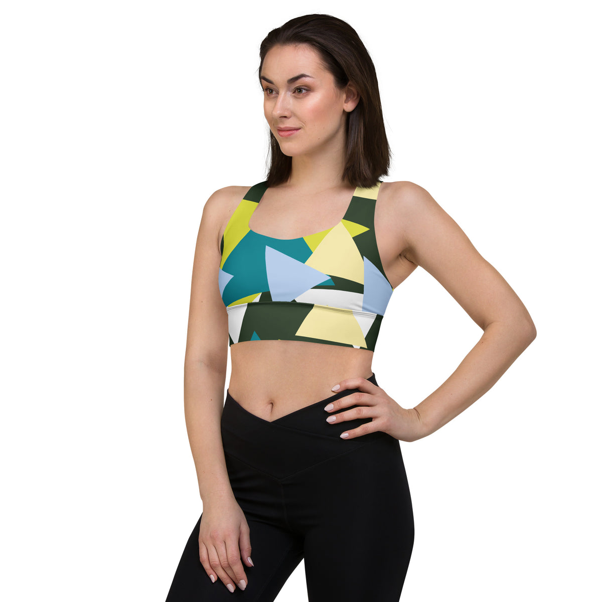 All-Over Print Recycled Longline Sports Bra