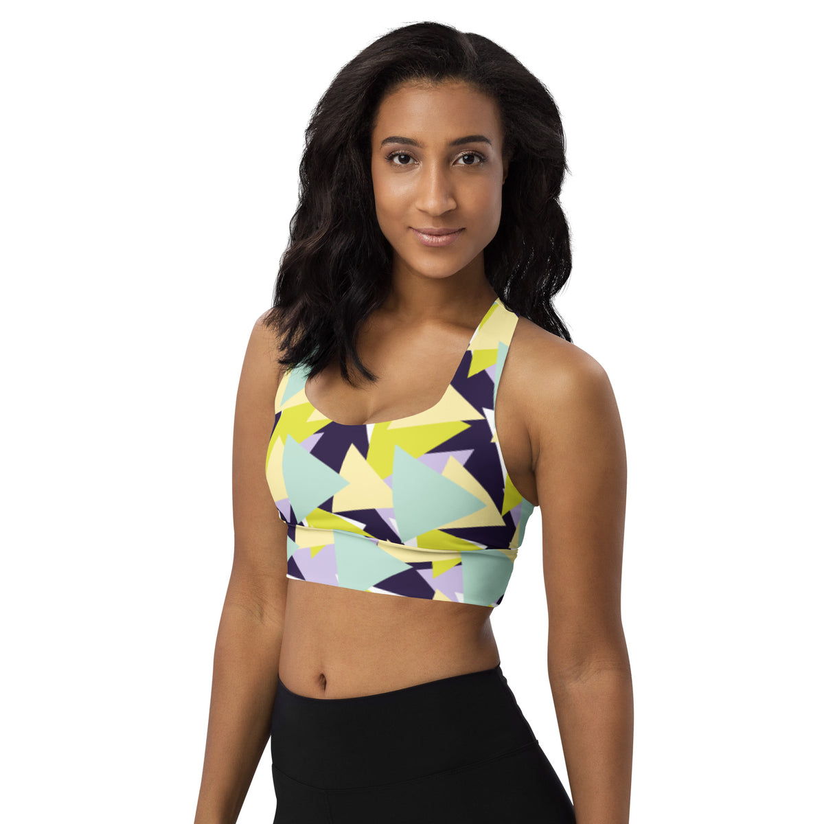 All-Over Print Recycled Longline Sports Bra
