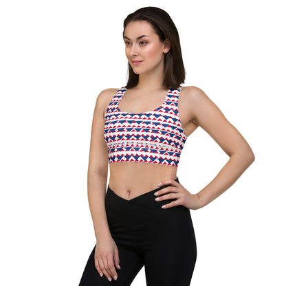 All-Over Print Recycled Longline Sports Bra