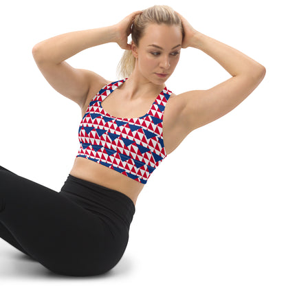 All-Over Print Recycled Longline Sports Bra