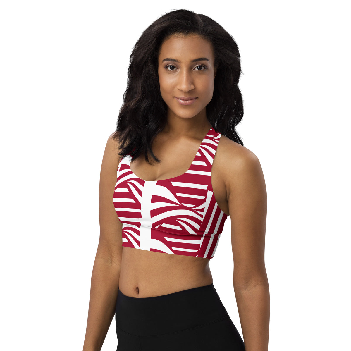 All-Over Print Recycled Longline Sports Bra