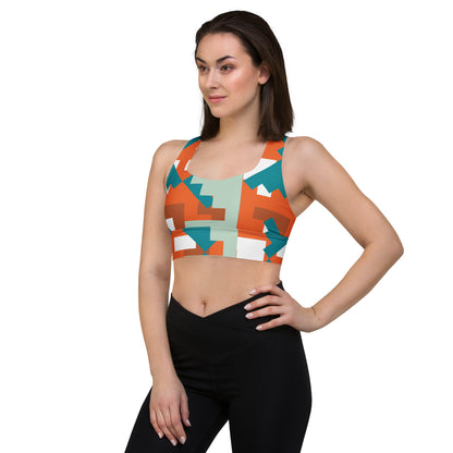 All-Over Print Recycled Longline Sports Bra