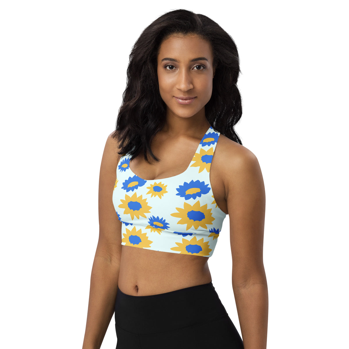 All-Over Print Recycled Longline Sports Bra