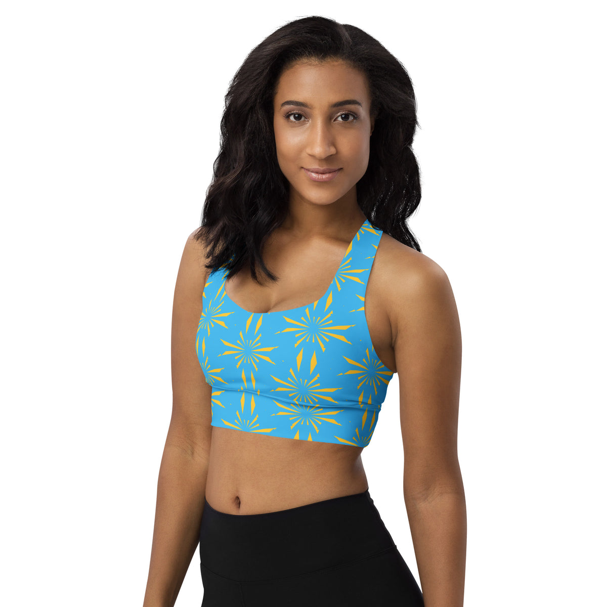 All-Over Print Recycled Longline Sports Bra
