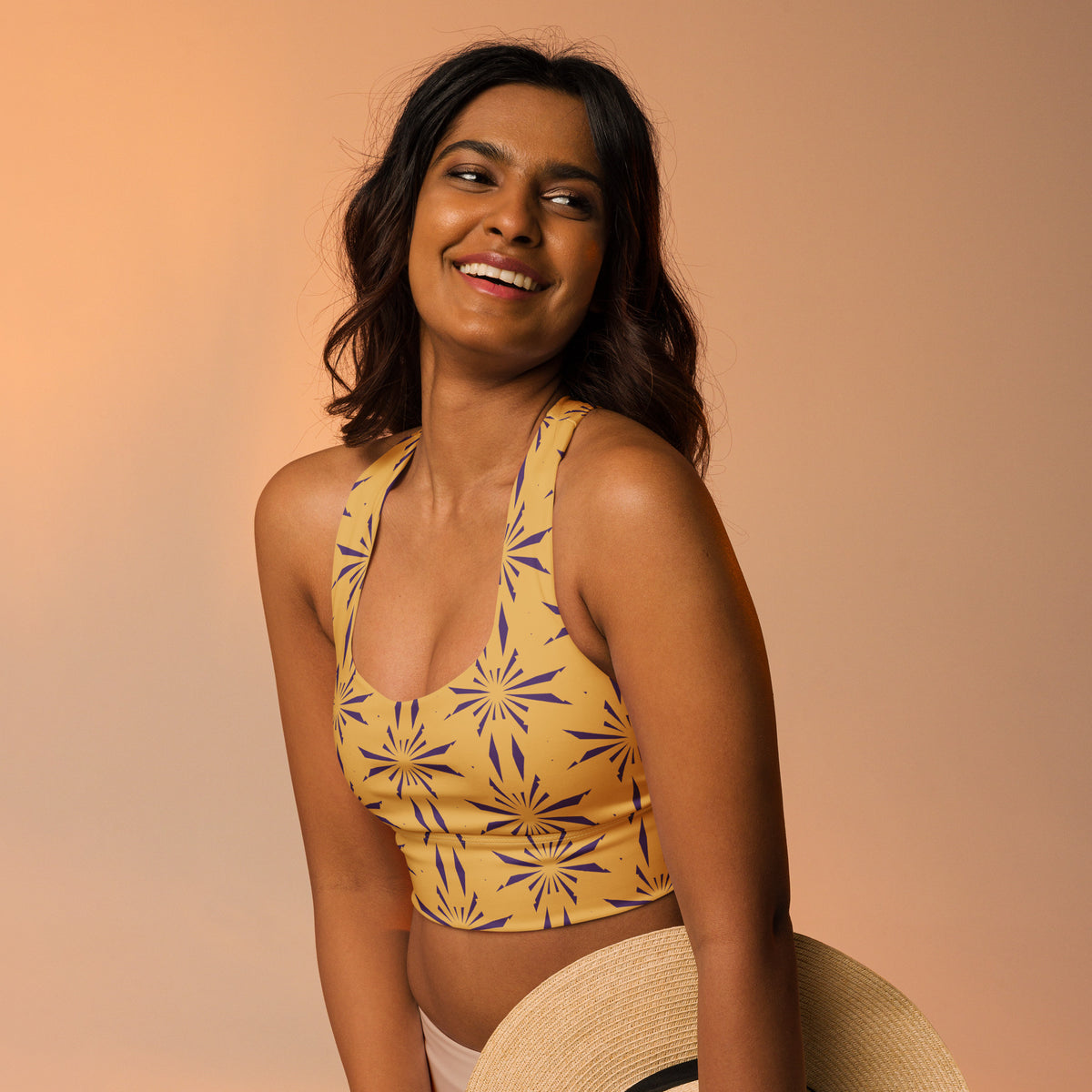 All-Over Print Recycled Longline Sports Bra