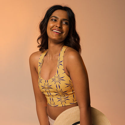 All-Over Print Recycled Longline Sports Bra