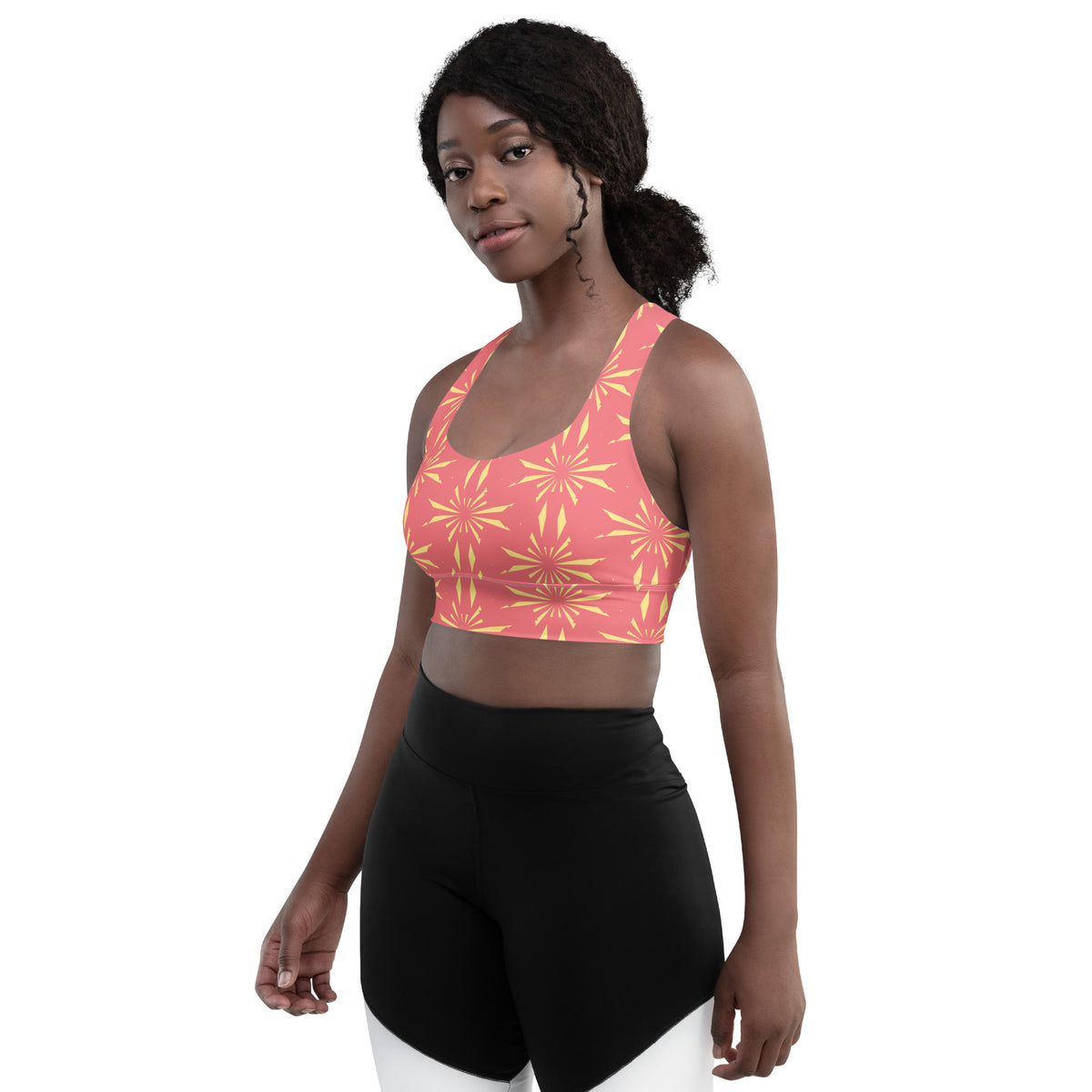 All-Over Print Recycled Longline Sports Bra