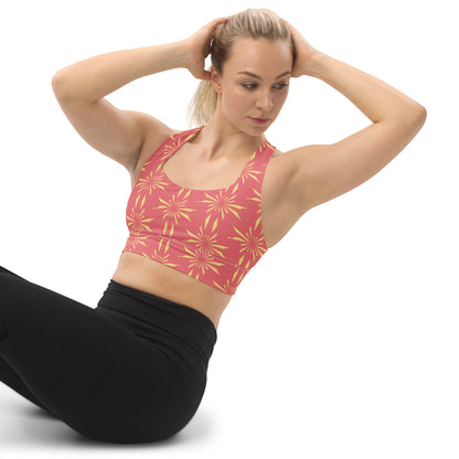 All-Over Print Recycled Longline Sports Bra
