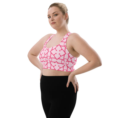 All-Over Print Recycled Longline Sports Bra