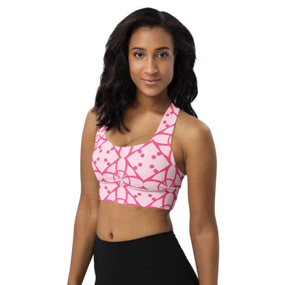 All-Over Print Recycled Longline Sports Bra