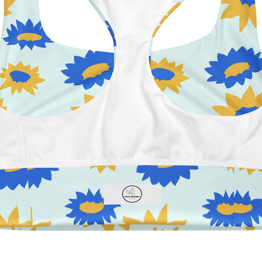 All-Over Print Recycled Longline Sports Bra