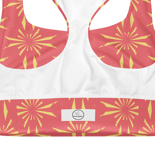 All-Over Print Recycled Longline Sports Bra
