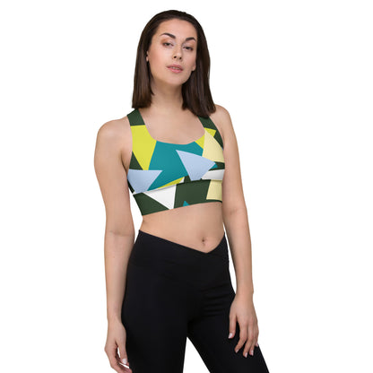 All-Over Print Recycled Longline Sports Bra