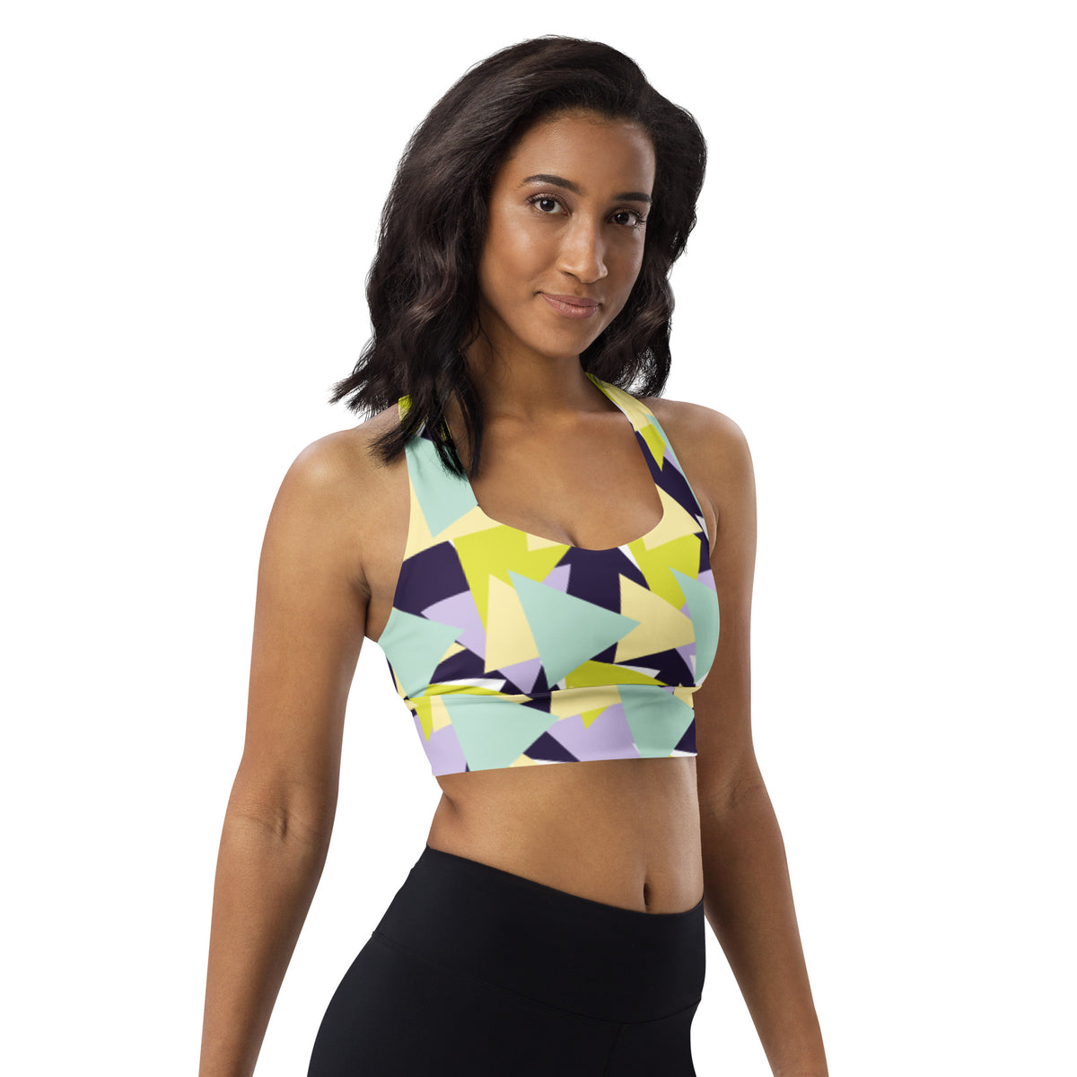 All-Over Print Recycled Longline Sports Bra