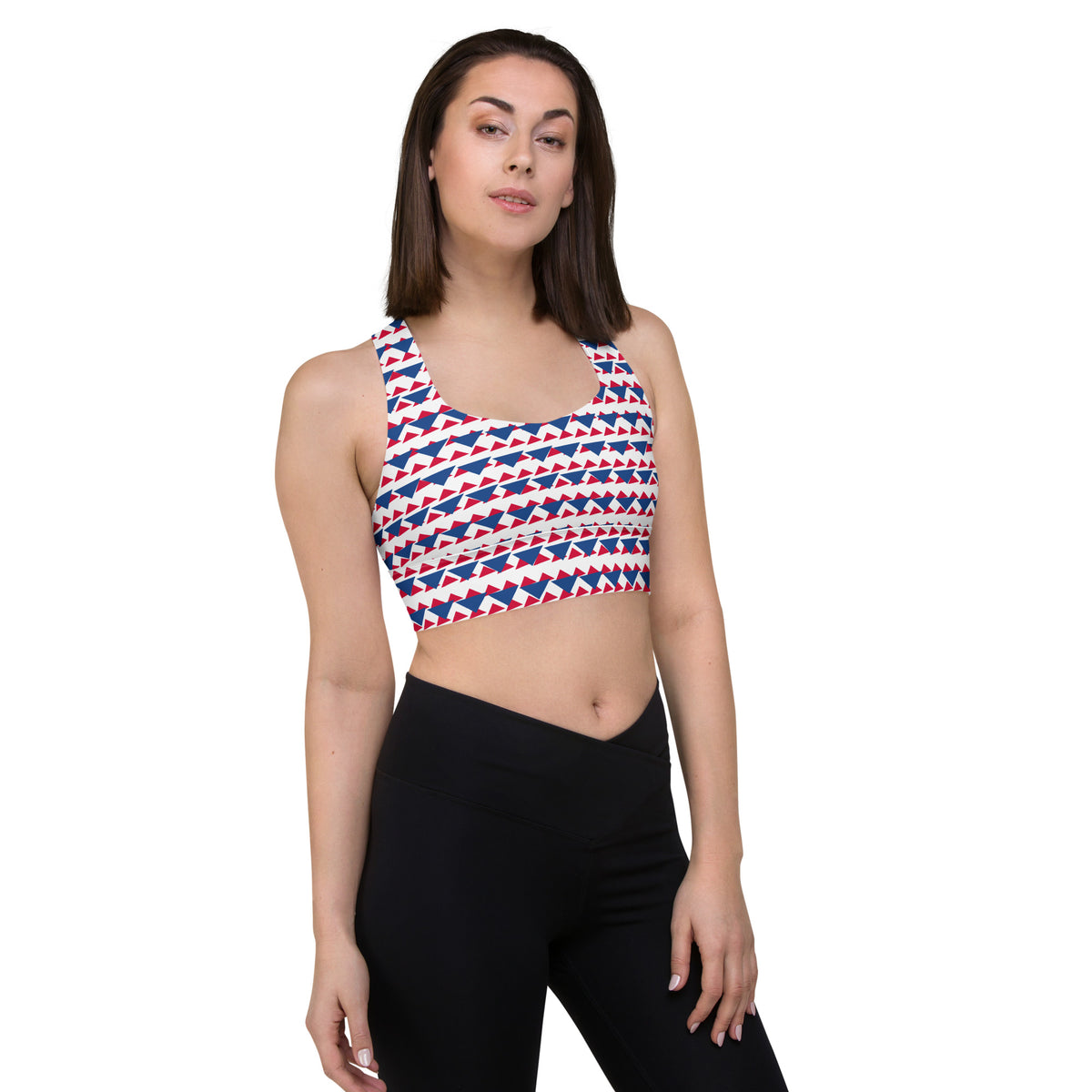 All-Over Print Recycled Longline Sports Bra