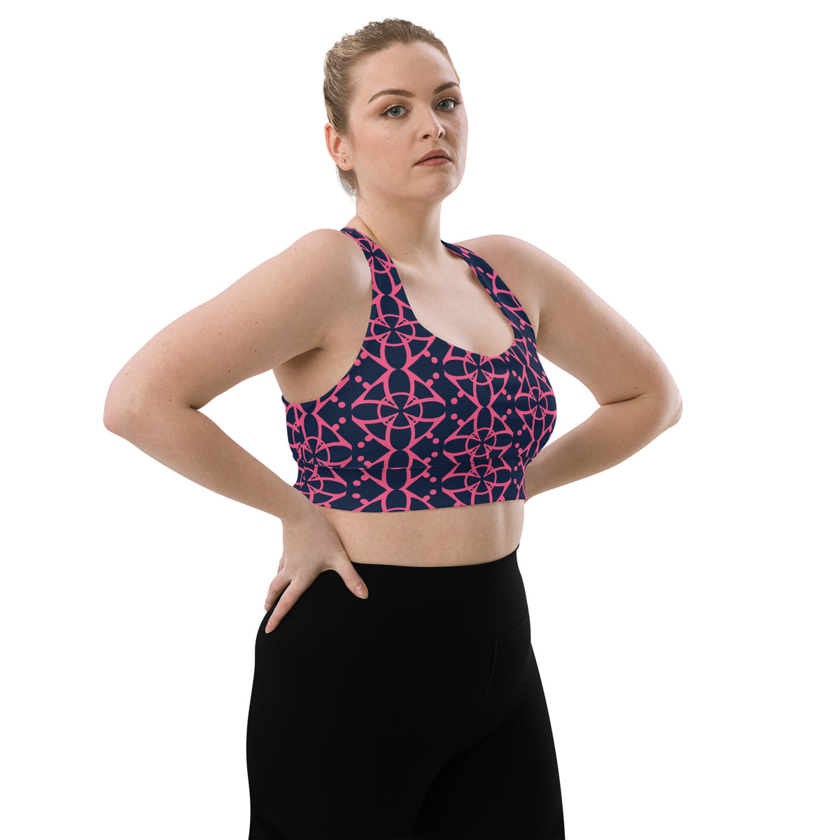 All-Over Print Recycled Longline Sports Bra