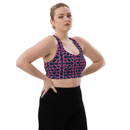 All-Over Print Recycled Longline Sports Bra